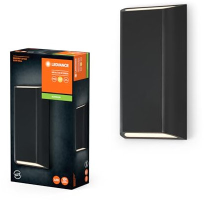 Ledvance ENDURA STYLE IDAR WALL Außenleuchte, 7,5W, 340lm, Wandleuchte, dunkelgrau, IP65 Schutzklasse, 3.000K Farbtemperatur, warmweiße Lichtfarbe