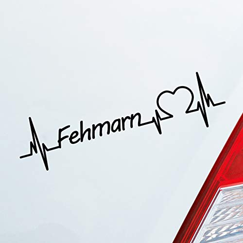 Hellweg Druckerei Fehmarn Herz Puls Insel Island Ostsee Liebe Love Auto Aufkleber Sticker Heckscheibenaufkleber