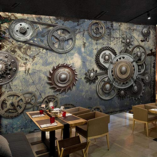 Fototapete 3D Tapeten Retro Industrie Ausrüstung 350X275Cm Modern Riesiges Bild Wohnzimmer Schlafzimmer Jugendzimmer Dekoration
