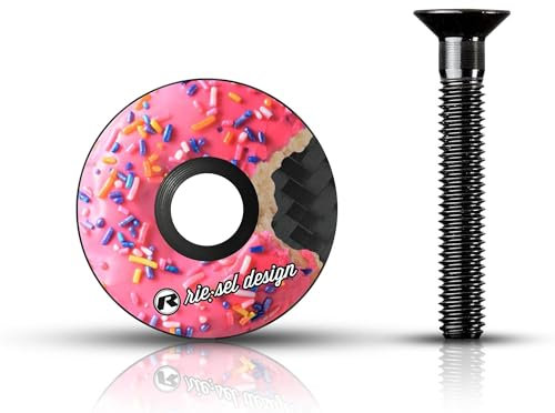 Riesel Design® 1x stem:Cap Ahead Kappe aus Carbon inkl. Aluminium Schraube für Rennrad, Cyclocrosser & Mountainbike/Top Cap MTB/Stylische Vorbau- & Steuersatz Kappe für Gabelschäfte mit 1 1/8‘‘