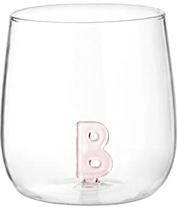 KASANOVA bicchiere acqua con lettera B rosa Acqua,Tavola