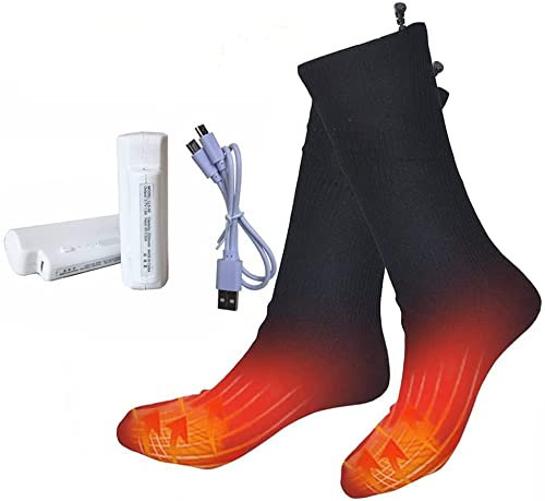 Riloer Calcetines Térmicos Universales, Calcetines Eléctricos con Batería Recargable, para Hombres y Mujeres, Calcetines Térmicos para Ciclismo al Aire Libre, Senderismo