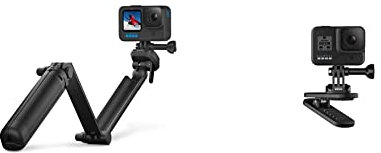 GoPro 3-Way 2.0 (Tripod/Grip/Arm) - Official GoPro Accessory & Magnetic Swivel Clip - Official Accessory, Black, ATCLP-001