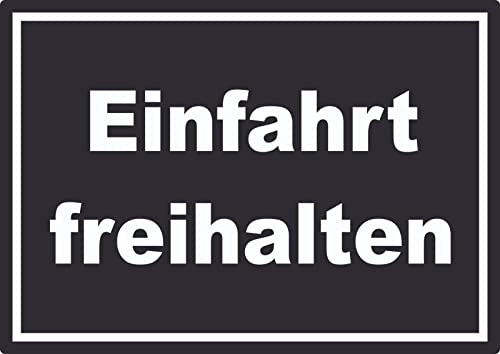 Einfahrt freihalten Aufkleber weiß-schwarz A5 (148x210mm)