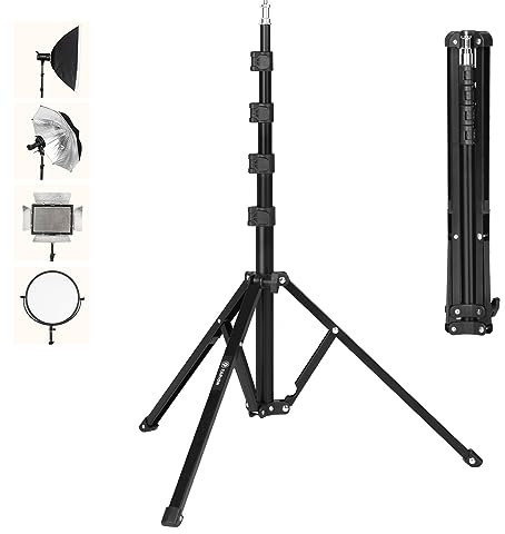 TARION Lichtstativ 180 cm Aluminium Lampenstativ Traglast 8 kg für Studio Outdoor Fotografie Ringlicht Blitzlicht(FL2009)