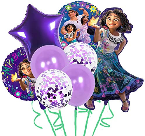8Pcs Encanto Luftballons Geburtstag, Encanto Party Supplies Set Luftballon Magic House Kindergeburtstag Dekoration