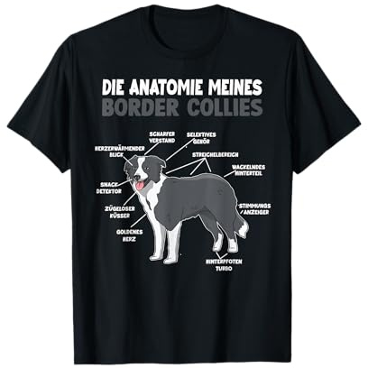 Border Collie Anatomie Collie Hundehalter Hunde T-Shirt