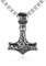 Martillo de Thor Vikingo, Colgante de Acero Inoxidable, Amuleto Nórdico, Joyería Unisex para Novio, Hombre, Mujer (Argén)