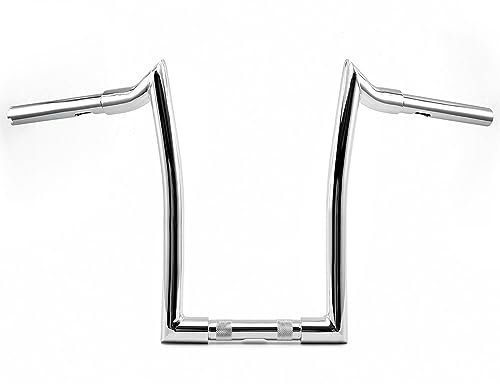 MoKitDora 14 Rise 1-1/4 Fat 1 Morsetto Ape Hanger Bar Manubrio compatibile con Road Glide 1996-2013 1995-2013 Road King, cromato