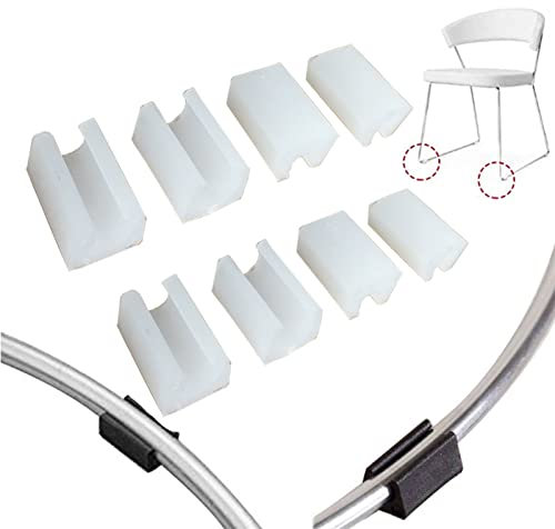 32 Pièces Plastique Patins De Serrage, Patins à Coquille De Serrage, U Plastique Bouchon Pied De Chaise,pour Chaises en Acier Tubulaire, Empêchent Les Rayures Et Le Bruit (White,32mmU Type)