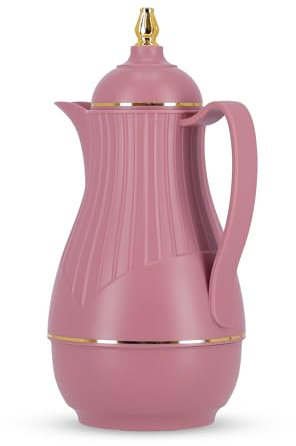 Royalford Glass Vacuum Flask | Vacuum Insulated Tea Carafe 1000ML | Heat & Cold Retention, Thermal Insulated Airpot | Insulated jug Preserves Flavor & Freshness, Household Office Kettle Jug, Maroon