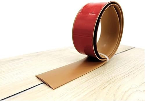 Baguette de transition autocollante - Bandes de transition autocollantes en PVC - Pour sol et porte - Baguette de protection non perforée pour carrelage, stratifié, bois - Largeur : 7,6 cm (marron, 2