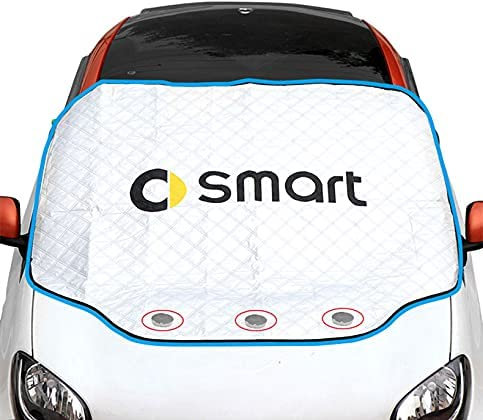 HEYCE Frontscheibenabdeckung für Smart Forfour Fortwo 453 451 450 Auto Windschutzscheiben Abdeckung Scheibenschutz Sonnenschutz für Sommer Wintergegen Schnee EIS Frost Sonne UV Staub (183×116cm)