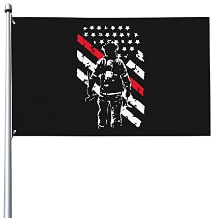 Bannerfahnen 90x150cm, Feuerwehr Dünne Linie Dekoratives Banner Verblassen Beständig Dekorationen Flagge Durable Flaggen Banner, Für Drinnen Und Draußen, Veranda