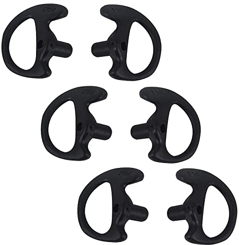 Pdflie Ear Mold Earmould Walkie Talkie Earpiece Replacement for Two-Way Radio Coil Tube Audio Kits (3 Pair, M Medium Size) (Black)