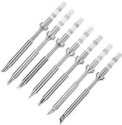 Mini Stainless Steel Soldering Iron Tips Replacement for TS100 Soldering Iron(7 Types)(Set of 7)