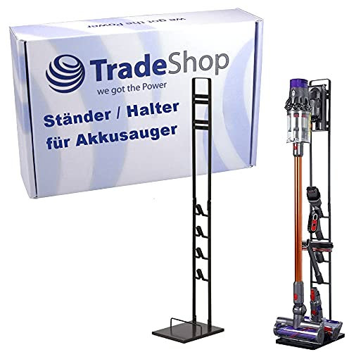 Trade-Shop - Soporte de soporte estable compatible con aspiradoras Dyson V15 Detect Absolute Detect Complete V12 Slim V11 V10 V8 V7 V6 con soporte para limpiaparabrisas, color gris oscuro