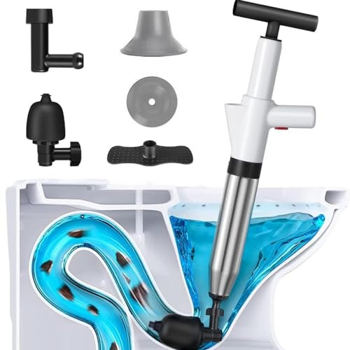 HaTur Toilettenkolben Set Hochdruck Luftablass Blaster Kit WC Kolben Hochdruck Kit Air Toilet Plunger für Toilette/Waschbecken/Badewanne/Bodenablauf