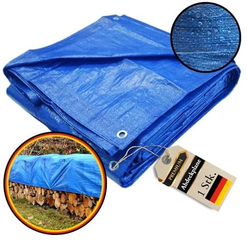 WDB - Bâche Universelle - Bâche de Protection Anti-moisissure 55 g - Bâche en Tissu imperméable pour Meubles de Jardin de Voiture en Bois - Bâche Multi-usages PP-PE avec œillets en Aluminium - Bâche