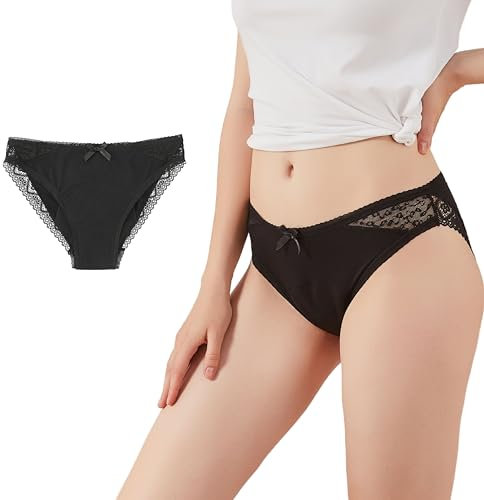 Femme Favor Periodenunterschwäsche Starke Blutung, Periodenunterschwäsche, Perioden Unterwäsche Baumwoll Unterwäsche Damen| Unterhosen Damen mit Waschbeutel