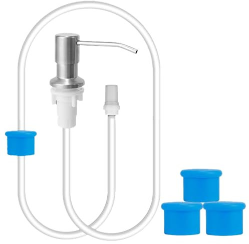 CLKE Dish Soap Dispenser for Kitchen Sink, Stainless Steel Countertop Built in Sink Soap Dispenser Pump Head with 1.0 M Extension Tube for Kitchen Bathroom