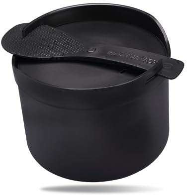 Reishunger - Olla de arroz para microondas (1,7 l) - negro - Para un arroz perfectamente cocinado en solo 12 minutos