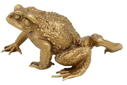 Reheyre Desktop Kröte Statue Form Dekoration Messing Figur Glück Tier Frosch Figur Modell Skulptur Spielzeug für Feng Shui Festival Golden