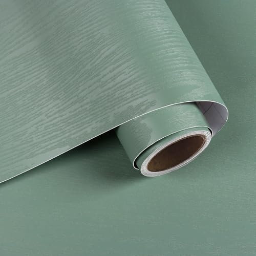VaryPaper Carta Adesiva Effetto Legno Verde Pellicola Effetto Legno 40cmx200cm Carta Parati Adesiva Muro Adesivi Decorativi per Mobili Pellicola Top Cucina Adesiva Carta Adesiva per Armadio Tavolo