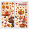 SULOLI 100 Stück 3D Thanksgiving Fensterbilder,Erntedankfest Fensteraufkleber,Herbst Sticker von Herbst Blätter,Truthahn,Kürbis,Tannenzapfen,Pilze für Erntedankfest Saisonale Deko