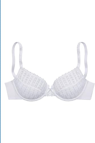 s.Oliver Damen Bügel-BH aus femininer Spitze, Soft-Mesh für EIN angenehmes Gefühl, Zierschleife mit Strass, individuell verstellbare Träger für perfekten Sitz
