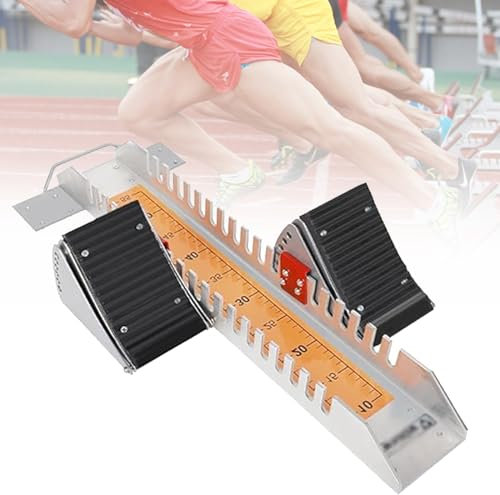Track-Startblock, leichtes Aluminium mit rutschfestem Pad für Laufwettbewerbe – Leichtathletik-Startblock mit Standard-Kartenlineal für Spielplatz
