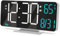 KOSUMOSU LED-Uhr, 17 cm (6,7 Zoll), kleine weiße Digitaluhr, digitaler Wecker für Schlafzimmer, Kalender, Dual-Alarm, Datum, Sekunden, Wochentag, Dimmen, Temperatur, Uhr