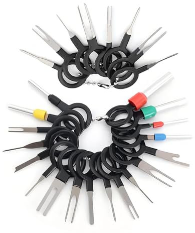 26 Pièces Outils pour Enlever les Bornes, Auto Terminals Enlèvement Outil, Outil d'épingle Terminal Removal Tool, Extracteurs de Cosses pour Connecteur Serti de Câblage électrique