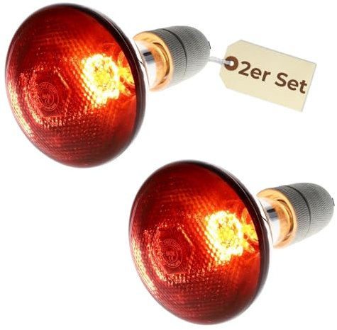 2x Rotlichtlampe Wärmelampe Infrarotlampe 100 W Baby Gesicht Infrarot Wärmelampe Hühner Terrarium rotes Licht