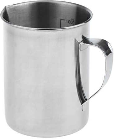 Llazsybz Vaso Medidor de Acero Inoxidable 304 con Marcas de Graduación, Vaso de Laboratorio de Vaso para Laboratorio, Líquido Duradero para Cocina, 1000ml