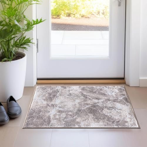 renoazul® Anti Slip Inside Door Mat With Gel Backing - Marble Rug - 60 x 110 cm - Beige - Washable Low Pile Rug, Kitchen Runners - Ideal For Living Room, Bedside, Lounge, Office And Hallways.