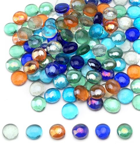 APOMOONS Galets en verre multicolores