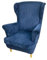 All4All Ohrensessel Sessel - Lounge Sessel mit Armlehnen - Polsterstuhl für Esszimmer - Cordstoff - Relaxsessel - Grau - Grün - Rosa -Blau - Gemütlicher Designer - Wohnzimmer - Fernsehsessel (Blau)