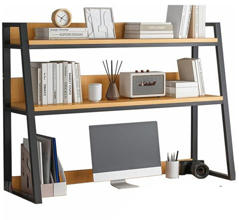 Escritorio para Dormitorio, estantería de Escritorio con Escalera, estantería de Escritorio de 2 Niveles para computadora, Solo para Escritorio, Estante Organizador de Escritorio, Expositor