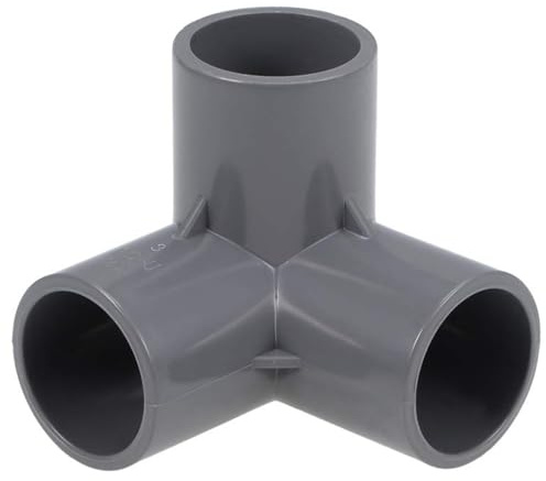 TA-VIGOR Lot de 10 raccords de tuyau en PVC de 25 mm, connecteurs d'angle coudés à 3 voies, raccords à angle droit en plastique pour systèmes d'arrosage et raccords de tuyaux de jardin, gris