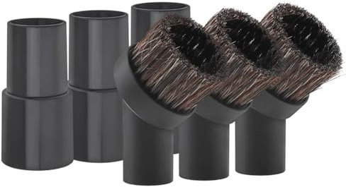 yomoe Staubsaugerbürsten 3 Paar, Staubsaugeraufsatz Rundbürsten Rosshaar mit Universalanschlüssen für Standardschläuche