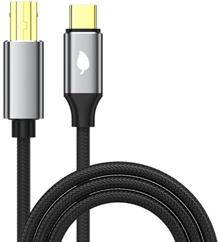 USB B to USB C Cable 3M Braided Printer Cable for MacBook Pro/Air, iMac, Printers, Dell, HP, Canon, Scanner
