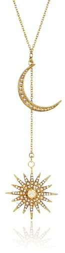 YIPFEN Sonne Mond Sterne Halskette Gold für Damen Kostüm Accessoire für Karneval Fasching Halloween Boho Schmuck