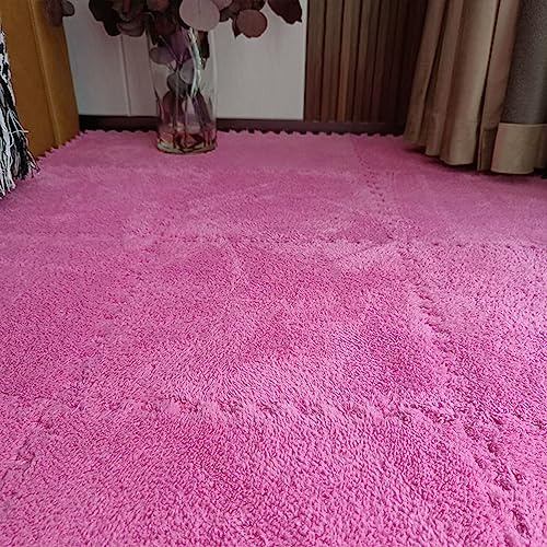 Interlocking Foam Floor Mat, 18 Piece Jigsaw Puzzle Carpet, Plush Soft Non-Slip Multi-Purpose Mat for Kids and Pets