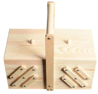 SHENJMAI Holz-Nähkästchen Holz-Nähkästchen, Schmuck-Aufbewahrungsbox, Kosmetik-Etui, Organizer for Zuhause