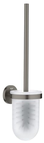 GROHE Start, Toilettenbürstenset WC ohne Bohren (Toilettenbürste mit Halter, zum Kleben oder Bohren geeignet, mit Schrauben und Dübel, Kleber separat kaufen), Hard Graphite, anthrazit, 41185AL0