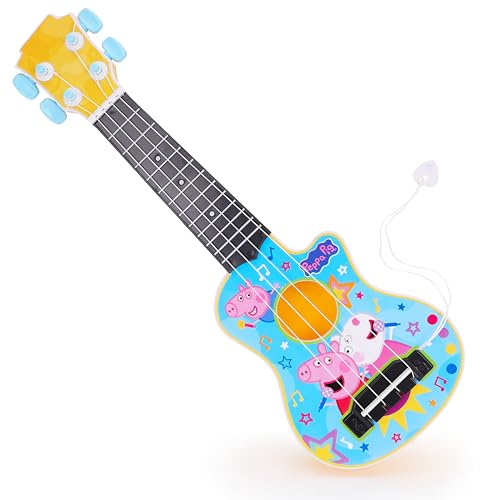 Toyland® 40cm (16) Peppa Pig Meine erste Gitarre mit Integriertem Plektrum – Instrument zum Stimmen und Spielen – Lustiges Musikspielzeug für Kinder ab 3 Jahren