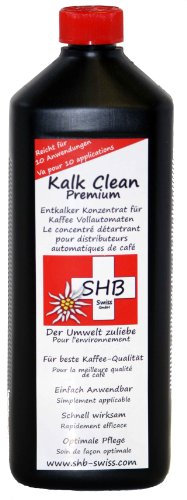SHB Swiss Kalk Clean Premium Spezial Entkalker 1000 ml (bis zu 10 Entkalkungen) für Espresso und Kaffeevollautomaten, Kaffeemaschienen, Siebträger, Kapsel, Pad Maschinen, für Ihre Treue ein ANGEBOT