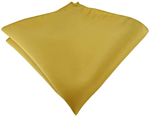TigerTie - Satin Einstecktuch in gold einfarbig Uni - Tuch Polyester - Größe 26 x 26 cm