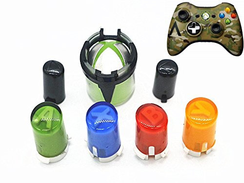 Un juego de botones B X Y y botón de encendido y botones de tecla de función izquierda derecha para Xbox 360 XBOX360 de reemplazo de controlador (7 en 1)